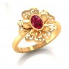 Butterfly with Red Beryl look zircon stone 22k Gold Ring 